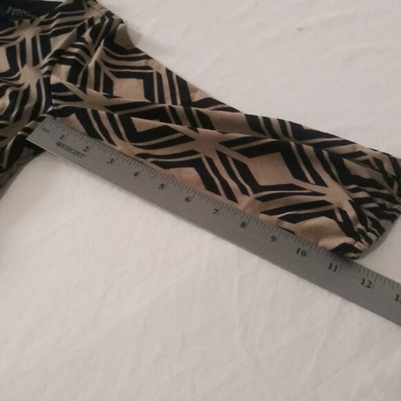 Enfocus women's size 6P beige and black diamond print dress - Picture 8 of 12